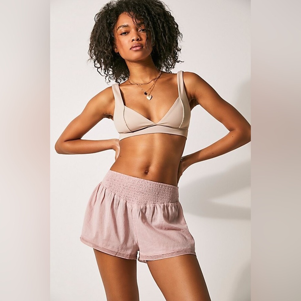 Free People Intimately Lucky in Love pink shorts